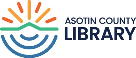 Image shows colorful round logo with text for Asotin County Library