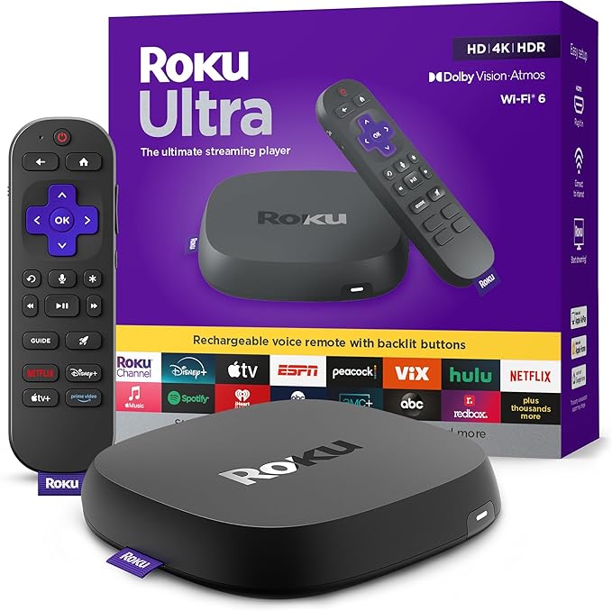 Roku Ultra remote and box