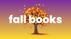 fall books text with falling leaves image
