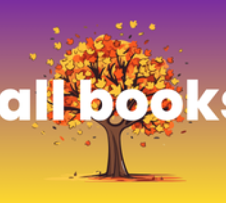 fall books text with falling leaves image