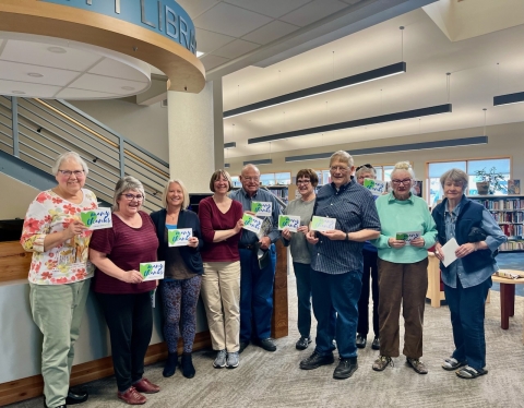 Several members of the Friends of the Asotin County Library posing for a photo