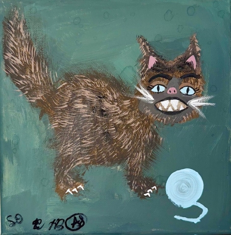 painting of a cat