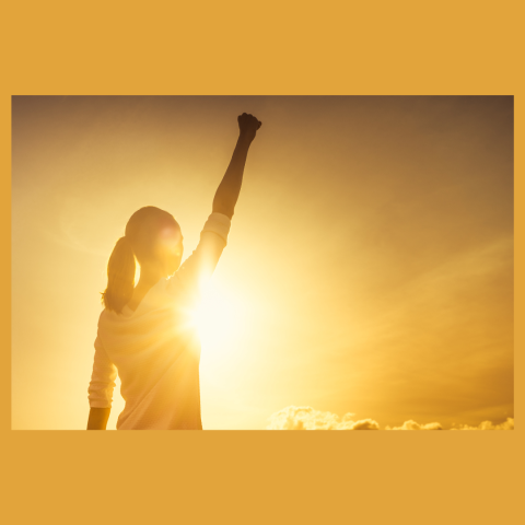 Girl raising her arm 