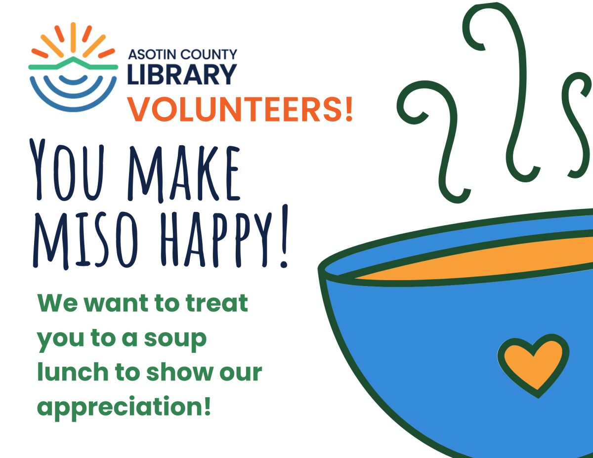 Warm soup graphic with text