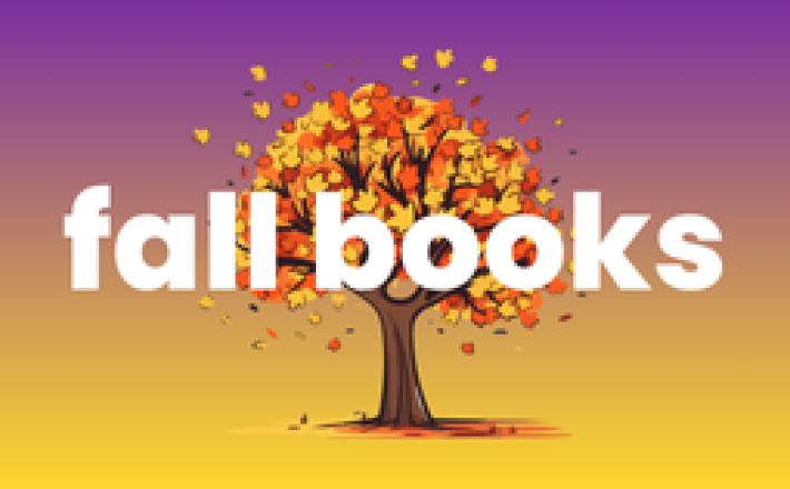 fall books text with falling leaves image